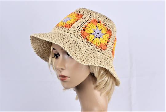HEAD START  straw daisy hat ivory multi Style:HS/5016